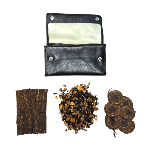 Dr Plumb Large Leather Box Wallet Tobacco Pouch & Your 25g Choice Pipe Tobacco Sampler
