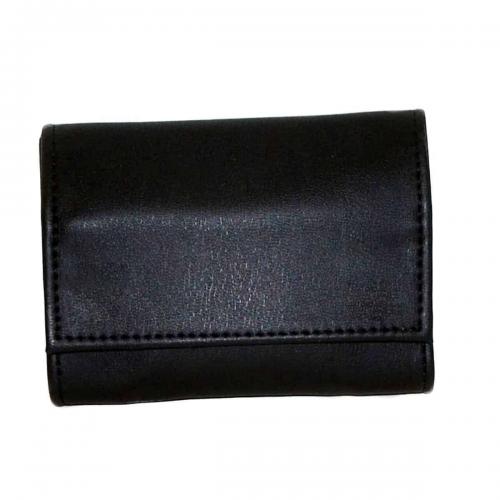Dr Plumb Black Leather Hand Rolling Tobacco Sifter Pouch and Paper Holder