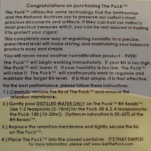 The Puck 70% Humidity System - 100 cigars capacity