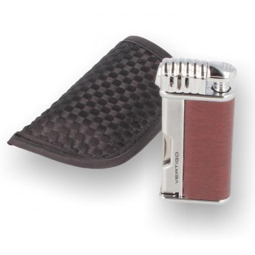 Vertigo Lotus Puffer - Pipe Lighter - Matt Brown & Brushed Chrome
