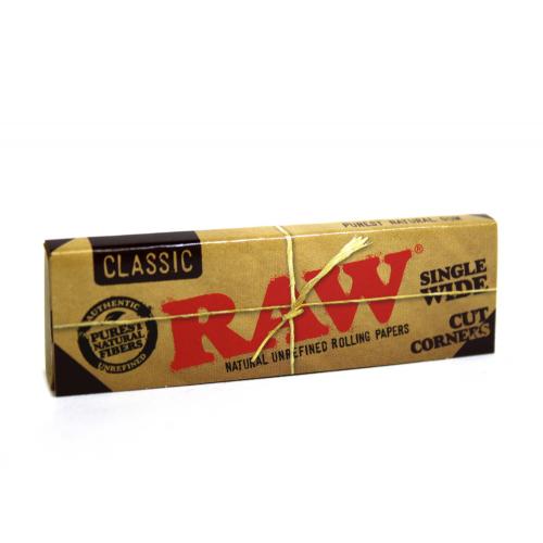 RAW Classic Cut Corners Single Wide (Regular) Rolling Papers 1 Pack (End of Line)