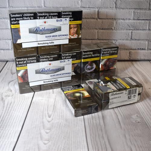 Rothmans Silver Green Superkings - 20 Packs of 20 Cigarettes (400) - End of Line