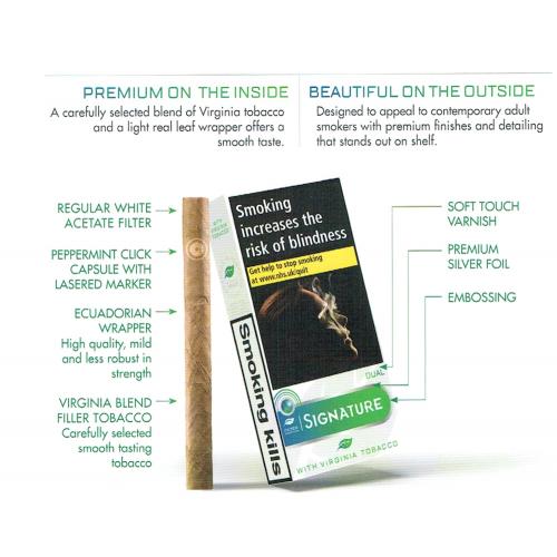 Signature Action (Formerly Dual Green) Cigar - 10 Packs of 10 (100 Cigars)