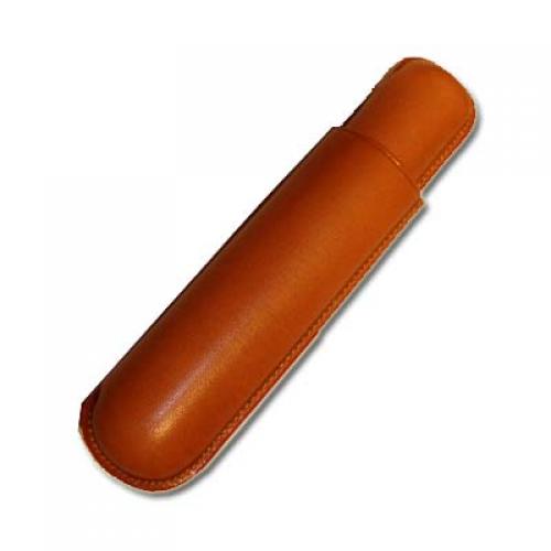 Jemar Leather Cigar Case - Piramides - One Cigar - Tan