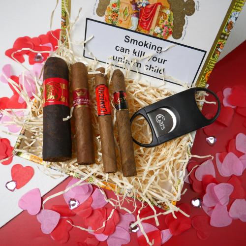 Smoking Sweethearts Valentine Gift Sampler - 4 Cigars & Cutter