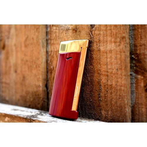 ST Dupont Lighter - Slim 7 Flat Flame Torch - Red and Gold