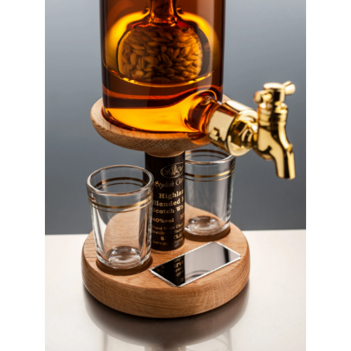 Barley Tap and Two Glasses Whisky Decanter (Stylish Whisky) - 40% 350ml
