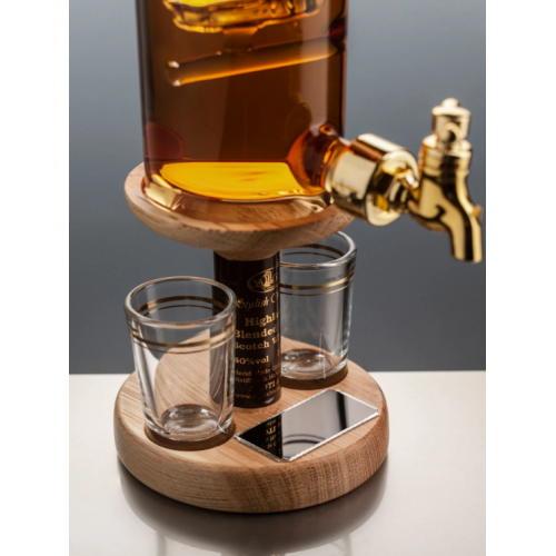 Fisherman Figure Tap and 2 Glasses Whisky Decanter (Stylish Whisky) - 40% 350ml
