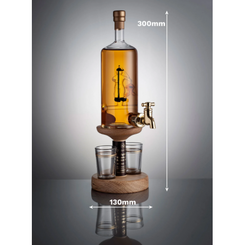 Fisherman Figure Tap and 2 Glasses Whisky Decanter (Stylish Whisky) - 40% 350ml
