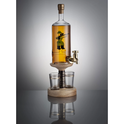 Hunter Figure Tap & 2 Glasses Whisky Decanter (Stylish Whisky) - 40% 350ml