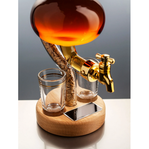 Pot Still Tap and 2 Glasses Whisky Decanter (Stylish Whisky) - 40% 350ml