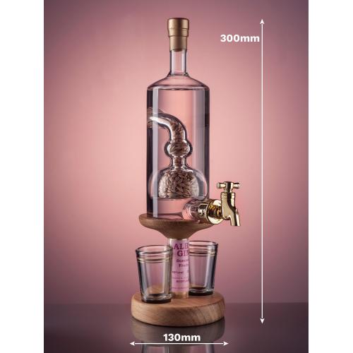 Gin Barley Tap and Two Glasses Decanter (Stylish Whisky) - 40% 350ml