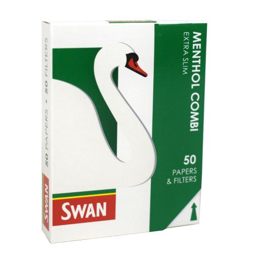 Swan Menthol Combi Extra Slim 50 Papers & Filters - 1 Pack - End of Line