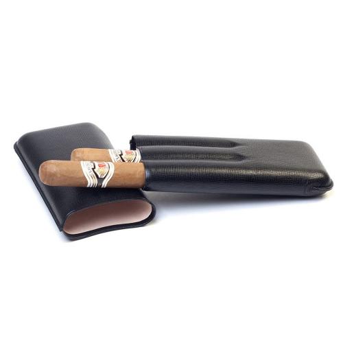 Savinelli Corona Leather Cigar Case - Black - Fits 3 Cigars (End of Line)