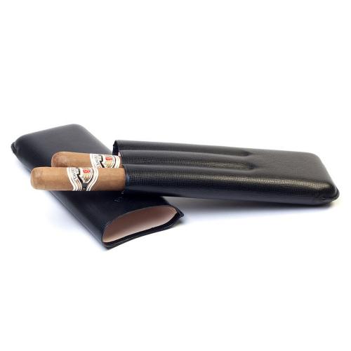 Savinelli Churchill Leather Cigar Case - Black - Fits 3 Cigars (End of Line)