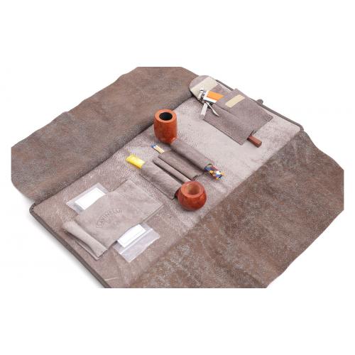 Savinelli Cuoio Leather Travel Pipe Bag - Brown