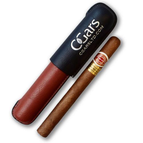 CGars Two Tone Leather Cigar Case Grande and Romeo y Julieta Churchill Cuban Sampler