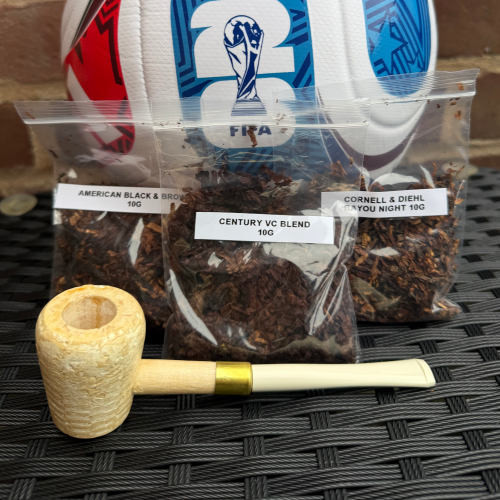 WORLD CUP : USA Edition River Boat Cob Pipe Tobacco Sampler - Pipe & 3 x 10g