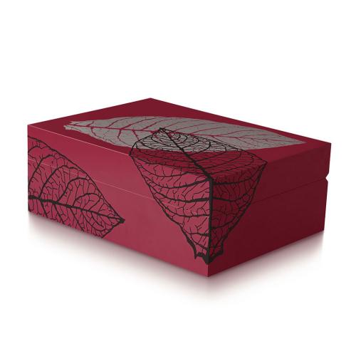 Davidoff Zino Red Graphic Leaf Humidor - 50 Cigar Capacity