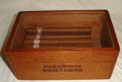 Partagas Cazadores Box with Glass Top - Late 1930s