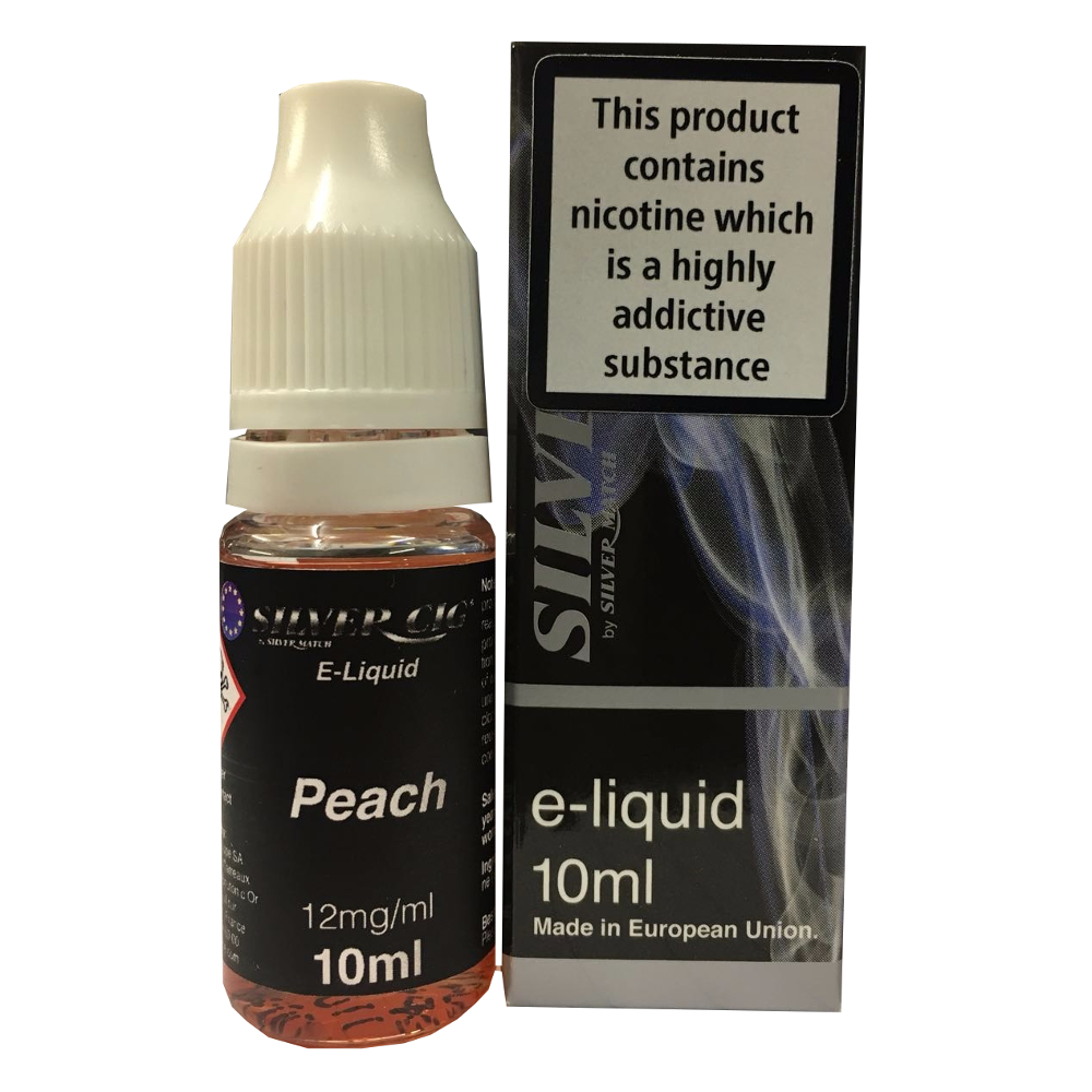 Silver Cig Peach Vape E- Liquid 10ml 12mg