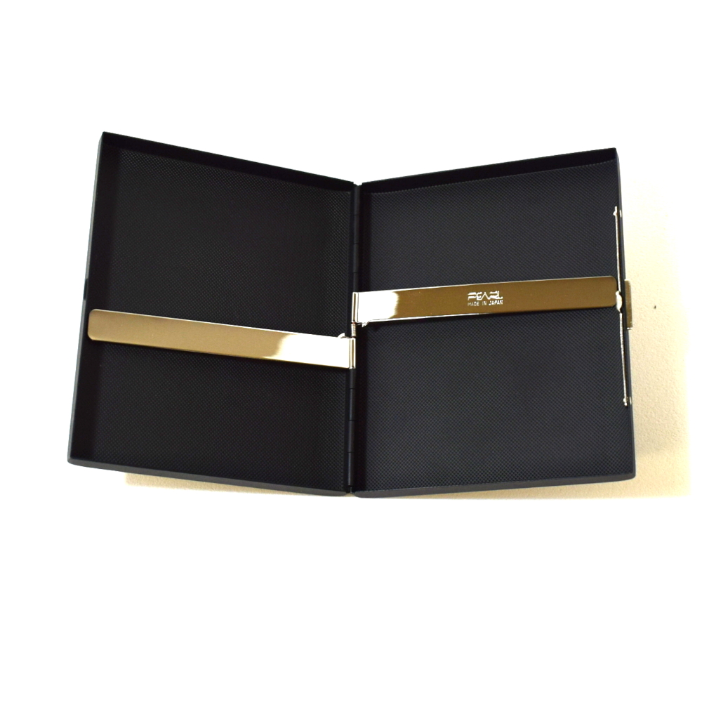 cosmos cigarette case Shop Tsubota Pearl in Slim leather cigarette case made in Japan with a brass hard case and smooth leather finish Surf the waves, cosmos or