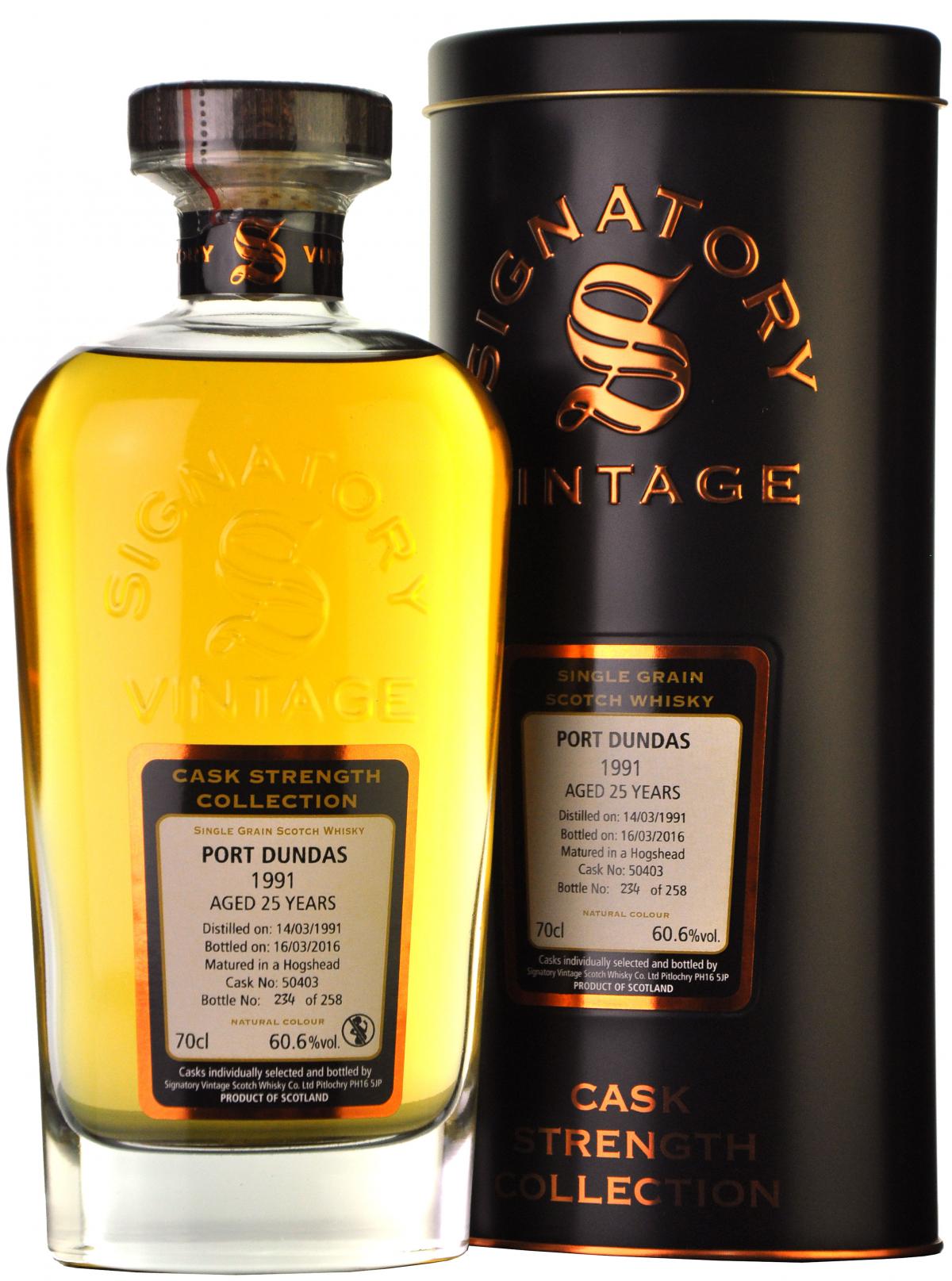 Port Dundas 25 Year Old 1991 Signatory Vintage Single Grain Whisky - 70cl 58.8%