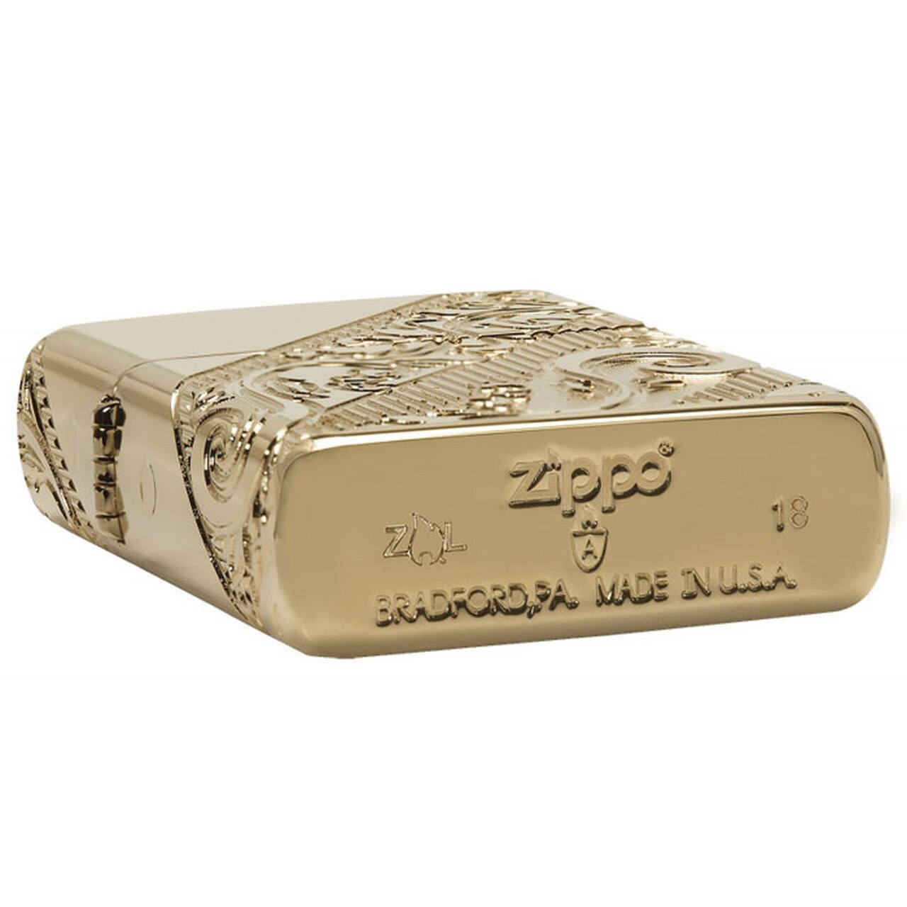 Zippo - Armor Gold Plated Scroll 2018 Collectible of the Year 