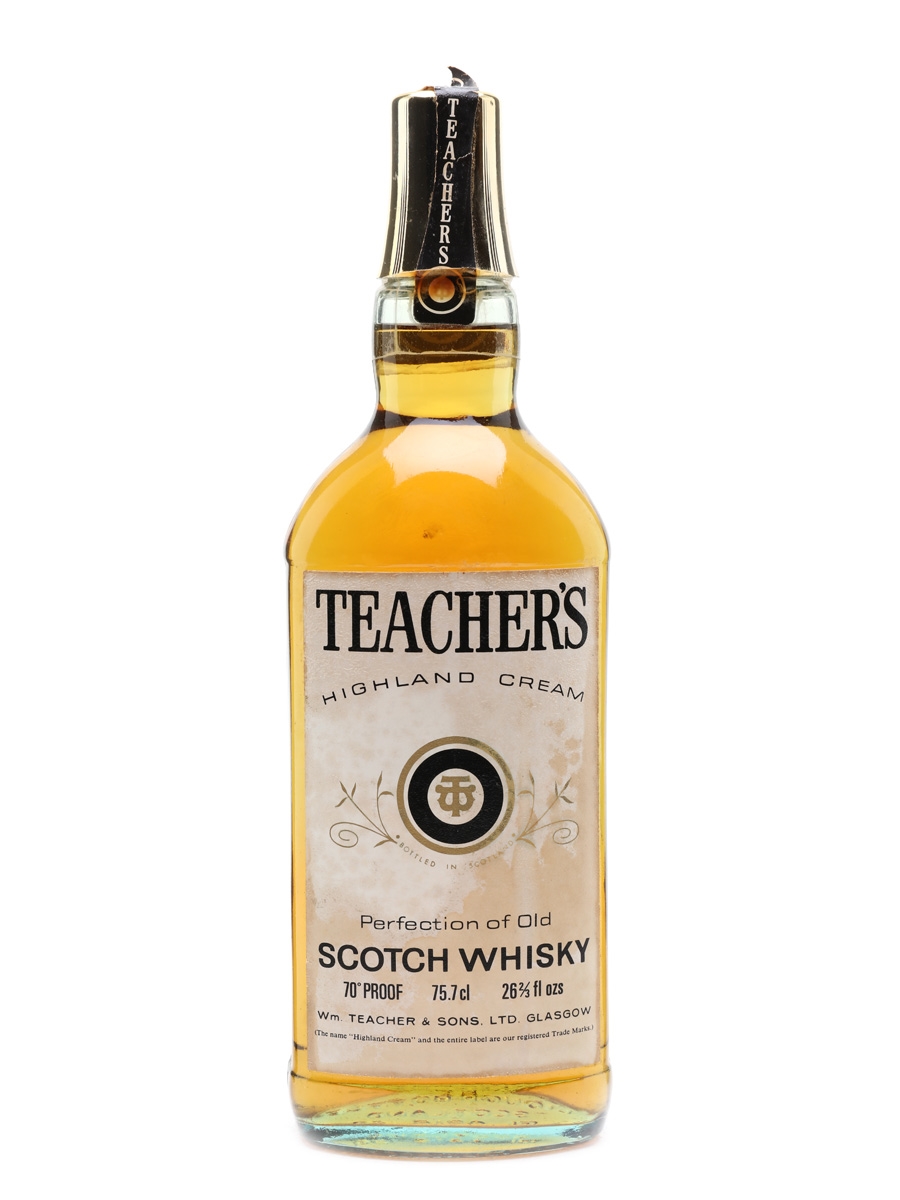 Teachers Highland Cream 1970s Scotch Whisky 70 Proof 26 2/3 FL OZ