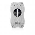 Colibri V Cut Carbon Fibre Cigar Cutter - Silver