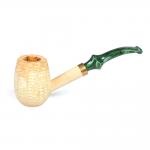 Missouri Corn Cob Emerald Bent Pipe