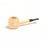 Corn Cob Morgan Polished Straight Black Stem Pipe