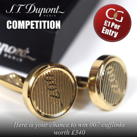 Competition Entry - ST Dupont Limited Edition - James Bond 007 - Yellow Gold Cufflinks Prize