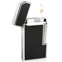 Caseti Full Cap Soft Flame Flint Lighter - Black Carbon Fibre (End of Line)