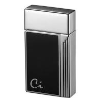 Caseti Full Cap Jet Flame Lighter - Chrome Plated Black Lacquer (End of Line)