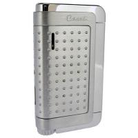Caseti Jet Flame Lighter - Chrome Plated & Chrome Satin with Engine Turn (End of Line)