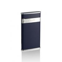 Caseti Slim Full Cap Jet Flame Lighter - Matt Blue & Chrome Satin (End of Line)