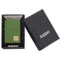 Zippo - Green Matte Clover Shamrock - Windproof Lighter