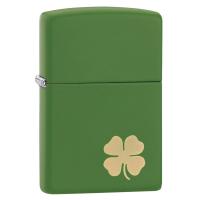 Zippo - Green Matte Clover Shamrock - Windproof Lighter