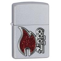 Zippo - Satin Chrome - Red Flame - Windproof Lighter