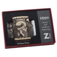 Zippo - Steampunk Skull Armor Antique Brass - Windproof Lighter