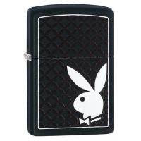 Zippo - Black Matte Playboy Bunny & Border - Windproof Lighter