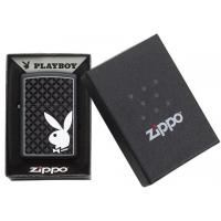 Zippo - Black Matte Playboy Bunny & Border - Windproof Lighter