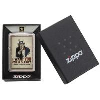 Zippo - Brushed Chrome - US Army I Want You - Windproof Lighter