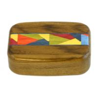 Wilsons of Sharrow Wooden Snuff Box - Colourful Panel