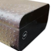 Gentili Pelle Cigar Humidor - Black Ostrich & Carbon Fibre - 50 Cigars Capacity