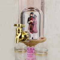 Gin Scottish Bagpiper & 2 Shot Glasses Decanter (Stylish Whisky) - 40% 350ml 