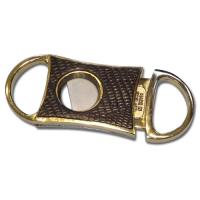 SLIGHT SECONDS - SALE - Single Blade Cigar Cutter  - Brass Dye Black Leather