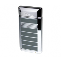 Caseti Jet Flame Lighter with Cigar Punch - Polished Chrome & Grey Lacquer (End of Line)