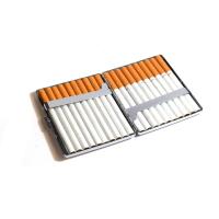 Cigarette Case - Chrome Lines -  Holds 20 Superking Cigarettes